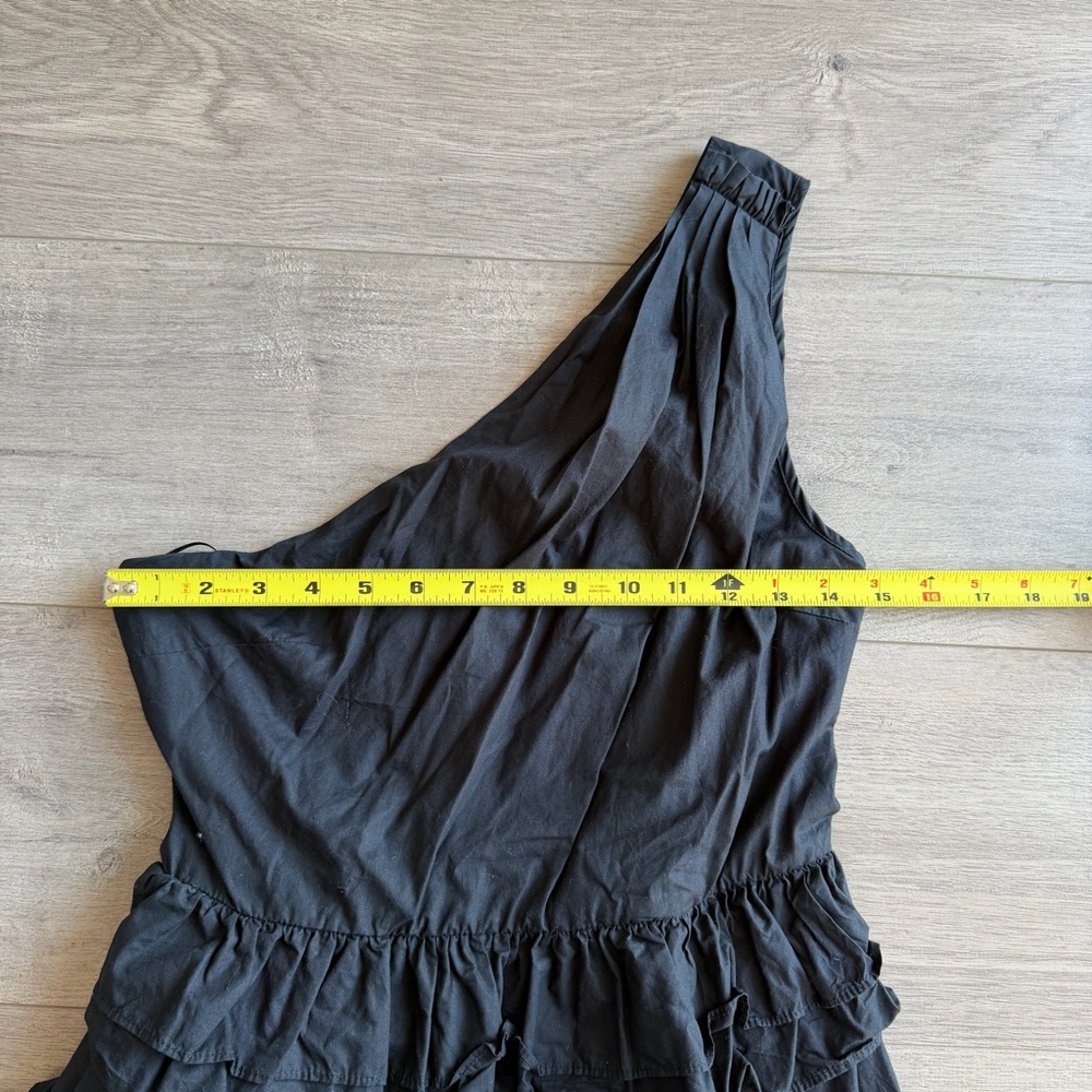 By Anthropologie One-Shoulder Tiered Midi Dress - side zip - size 4 - black - Picture 5 of 7